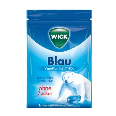 WICK BLAU Mentolos cukorkák cukor nélkül, zacskó, 72 g
