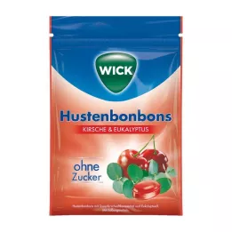 WICK Vadcseresznye &amp; Eukaliptusz édesség cukortasak nélkül, 72 g
