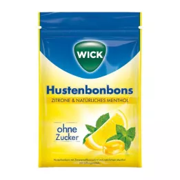 WICK citrom &amp; természetes mentolos bonb. cukor nélkül tasak, 72 g