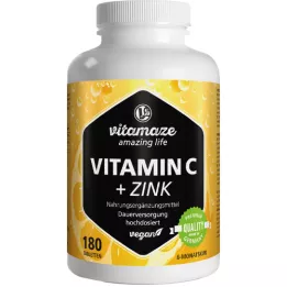 VITAMIN C 1000 mg nagy dózisú+cink vegán tabletta, 180 db