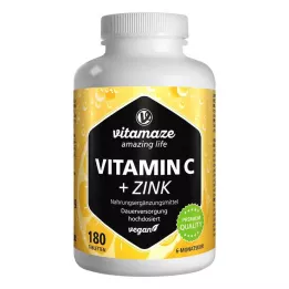 VITAMIN C 1000 mg nagy dózisú+cink vegán tabletta, 180 db