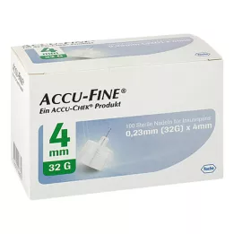 ACCU FINE steril tűk inzulintollakhoz 4 mm 32 G, 100 db