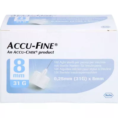 ACCU FINE steril tűk inzulintollakhoz 8 mm 31 G, 100 db