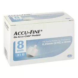 ACCU FINE steril tűk inzulintollakhoz 8 mm 31 G, 100 db