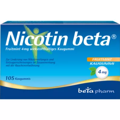 NICOTIN béta Fruitmint 4 mg hatóanyagú rágógumi, 105 db