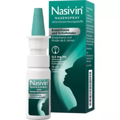 NASIVIN Tartósítószer nélküli orrspray felnőtteknek és iskolás gyermekeknek, 10 ml