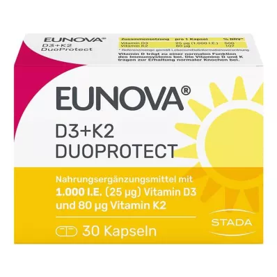 EUNOVA DuoProtect D3+K2 1000 I.E./80 μg kapszula, 30 db