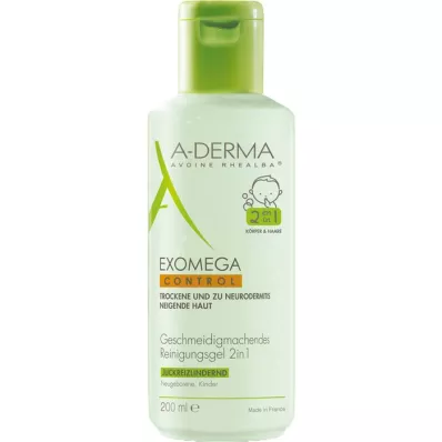 A-DERMA EXOMEGA CONTROL Tisztító gél 2in1, 200 ml