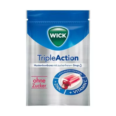 WICK Tripleaction Menthol &amp; Cassis édességek cukor nélkül, 72 g