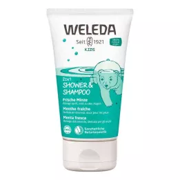 WELEDA Gyerek 2in1 tusfürdő &amp; Friss mentás sampon, 150 ml