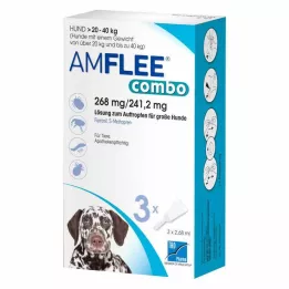 AMFLEE combo 268/241,2 mg belsőleges oldat 20-40 kg-os kutyáknak, 3 db