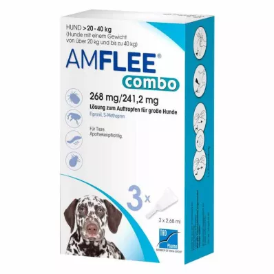 AMFLEE combo 268/241,2 mg belsőleges oldat 20-40 kg-os kutyáknak, 3 db