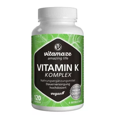 VITAMIN K1+K2 komplex magas dózisú vegán kapszula, 120 db