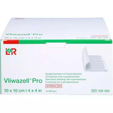 VLIWAZELL Pro superabsorb.compress.steril 10x10 cm, 10 db