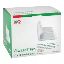 VLIWAZELL Pro superabsorb.compress.steril 10x20 cm, 10 db