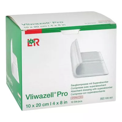 Vliwazell Pro superabsorb.compress steril 10x20 cm, 10 db