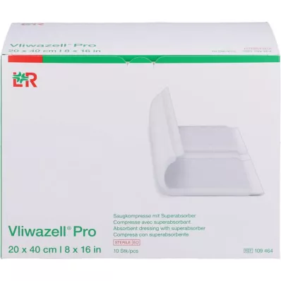 VLIWAZELL Pro superabsorb.compress.steril 20x40 cm, 10 db