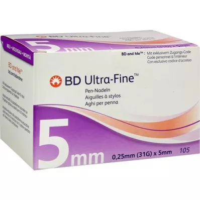 BD ULTRA-FINE tolltűk 5 mm 31 G 0,25 mm, 105 db