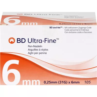 BD ULTRA-FINE tolltűk 6 mm 31 G 0,25 mm, 105 db