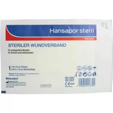 HANSAPOR steril sebkötszer 10x15 cm, 1 db