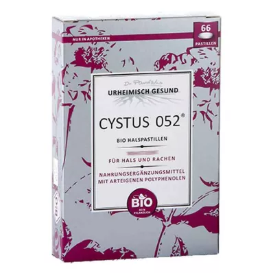 CYSTUS 052 Szerves torokpasztillák, 66 db