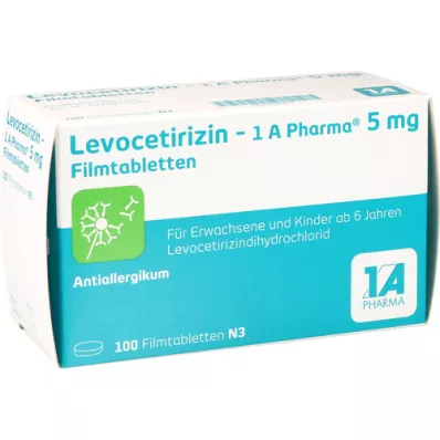 LEVOCETIRIZIN-1A Pharma 5 mg filmtabletta, 100 db kapszula