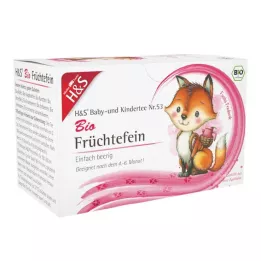 H&amp;S Bio baba- és gyermektea gyümölcstea finom szűrőzacskó, 20X2.5 g