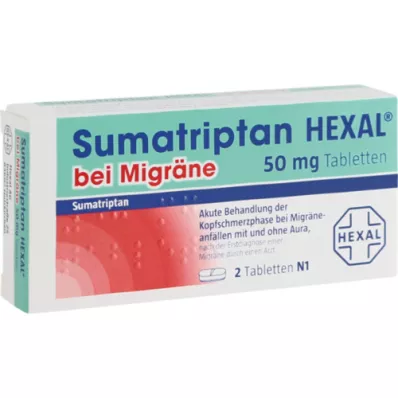 SUMATRIPTAN HEXAL migrénre 50 mg tabletta, 2 db