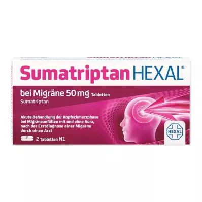 SUMATRIPTAN HEXAL migrénre 50 mg tabletta, 2 db