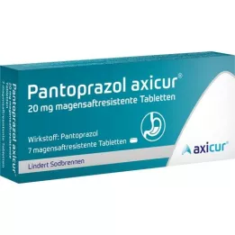 PANTOPRAZOL axicur 20 mg bélsavmentes tabletta, 7 db