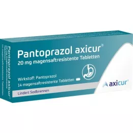 PANTOPRAZOL axicur 20 mg bélsavmentes tabletta, 14 db