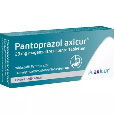 PANTOPRAZOL axicur 20 mg bélsavmentes tabletta, 14 db