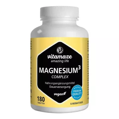 MAGNESIUM 350 mg komplex citrát/oxid/karbon.vegán, 180 db