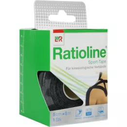 RATIOLINE Sport szalag 5 cm x 5 m fekete, 1 db