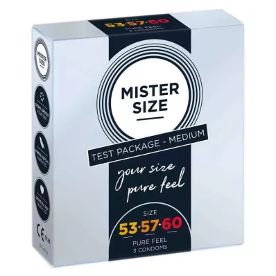 MISTER SIZE Próbacsomag 53-57-60 óvszer, 3 db MISTER SIZE Próbacsomag 53-57-60 óvszer, 3 db