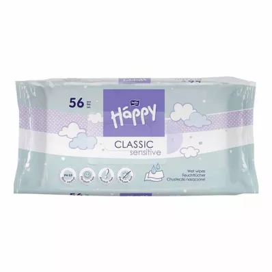 Bella Happy Sensitive nedves törlőkendők kattintással, 56 db Bella Happy Sensitive nedves törlőkendők kattintással, 56 db