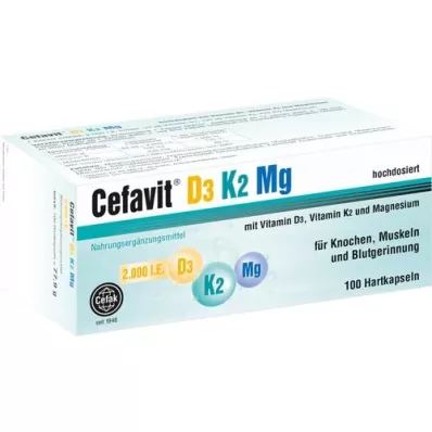 CEFAVIT D3 K2 Mg 2000 NE kemény kapszula, 100 db
