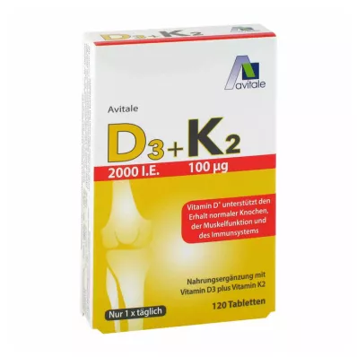 D3+K2-vitamin 2000 NE, 120 db