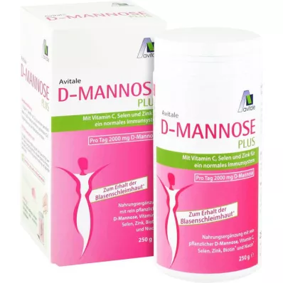 D-MANNOSE PLUS 2000 mg por vitaminokkal és ásványi anyagokkal, 250 g