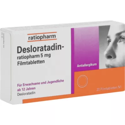 DESLORATADIN-ratiopharm 5 mg filmtabletta, 20 db