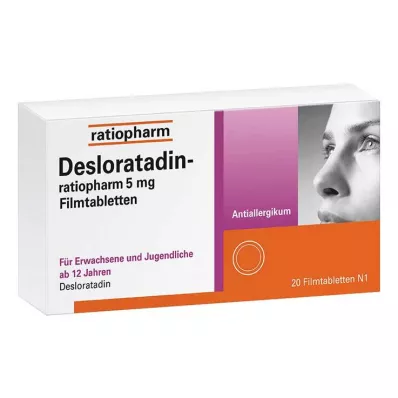 Desloratadine ratiopharm 5 mg filmtabletta, 20 db Desloratadine ratiopharm 5 mg filmtabletta, 20 db
