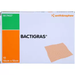 BACTIGRAS fertőtlenítő paraffinos géz 10x10 cm, 10 db