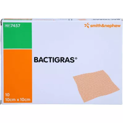 BACTIGRAS fertőtlenítő paraffinos géz 10x10 cm, 10 db