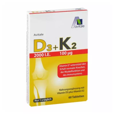 D3+K2-vitamin 2000 NE, 60 db D3+K2-vitamin 2000 NE, 60 db