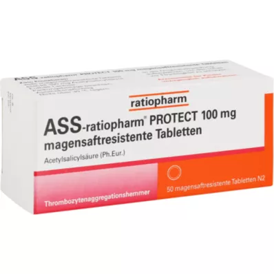 ASS-ratiopharm PROTECT 100 mg bélsavmentes tabletta, 50 db