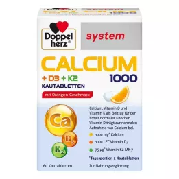 DOPPELHERZ Kalcium 1000+D3+K2 rendszerű rágótabletta, 60 db