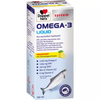 DOPPELHERZ Omega-3 folyékony rendszer, 150 ml