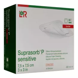 SUPRASORB P érzékeny PU-Habszivacs szegély 7,5x7,5cm, 10 db