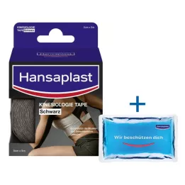 HANSAPLAST Sport kineziológiai szalag 5 cmx5 m fekete, 1 db
