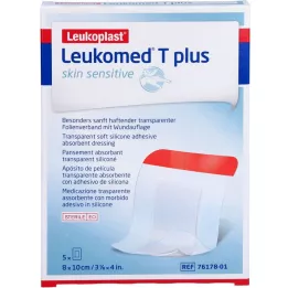 LEUKOMED T plus bőrérzékeny steril 8x10 cm, 5 db